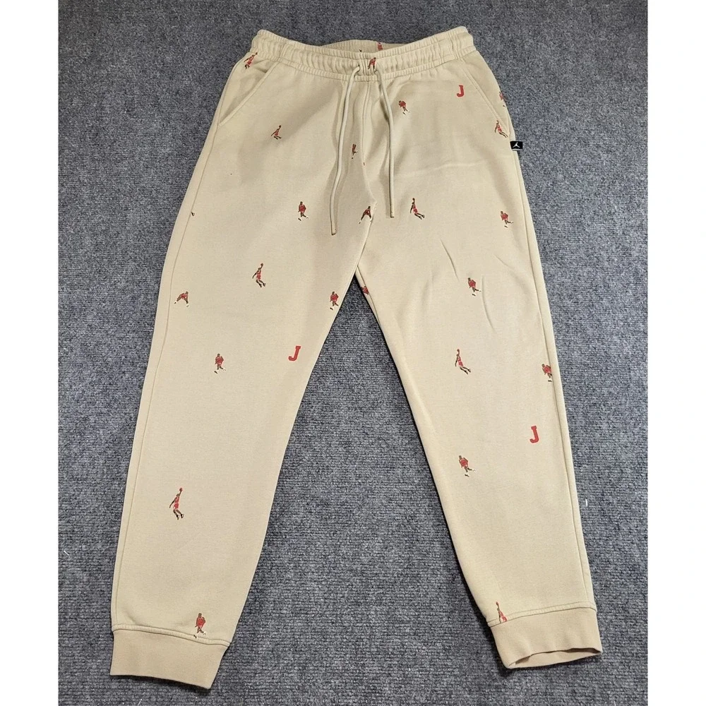 Jordan Essentials Holiday Allover Print Fleece Jogger Pants Men's Size Small